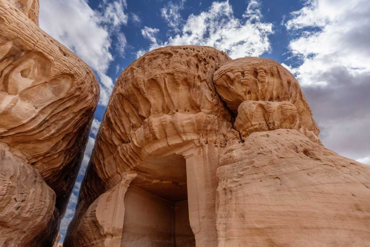 An incredible complex of tombs at Hegra, AlUla. 