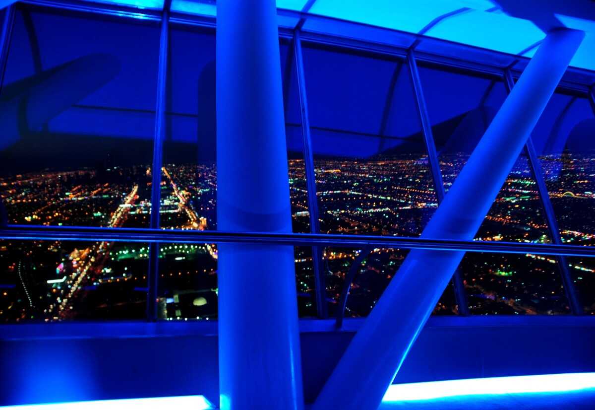 See the entire capital lit up at night from the towering Sky Bridge
