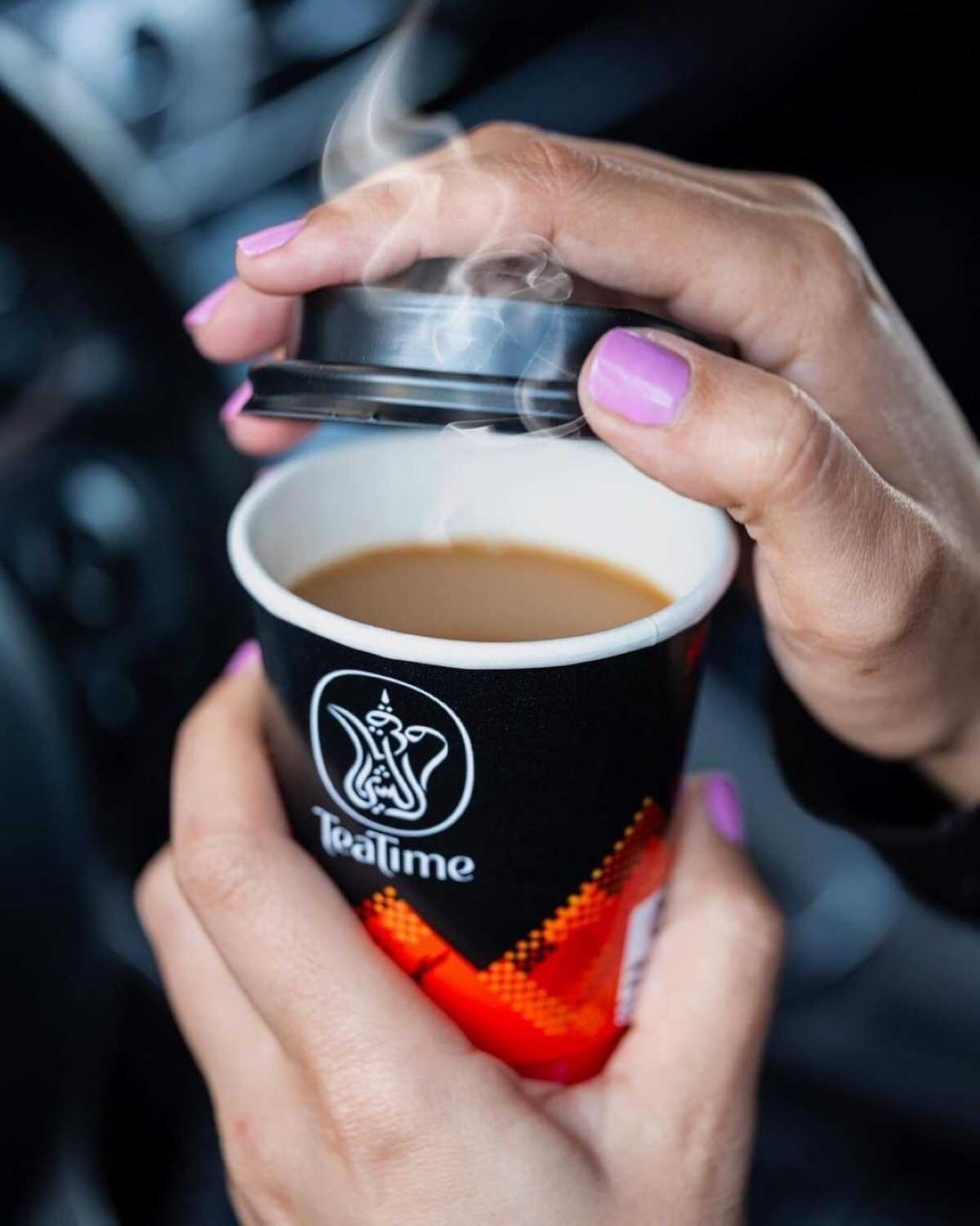 Tea Time will fix you up with karak on the go, as well as some food