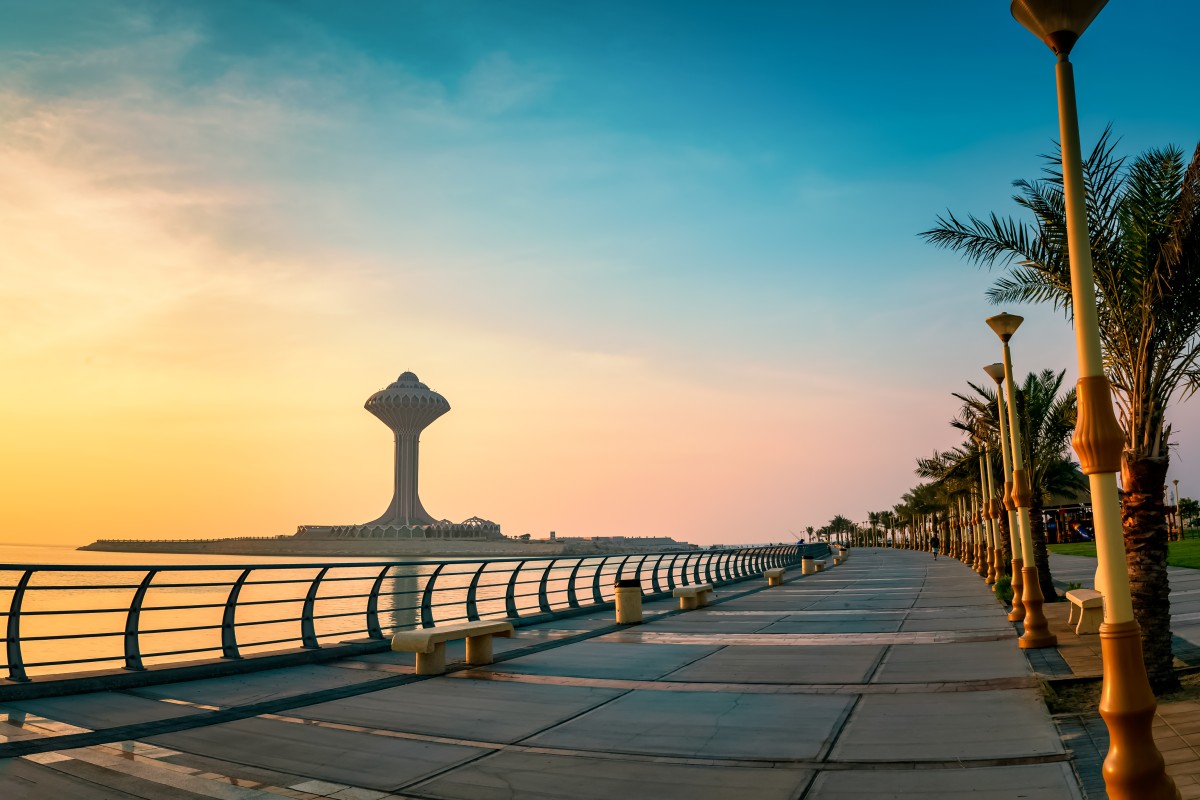 Stroll along the boardwalk in Khobar as the Golden Hour begins