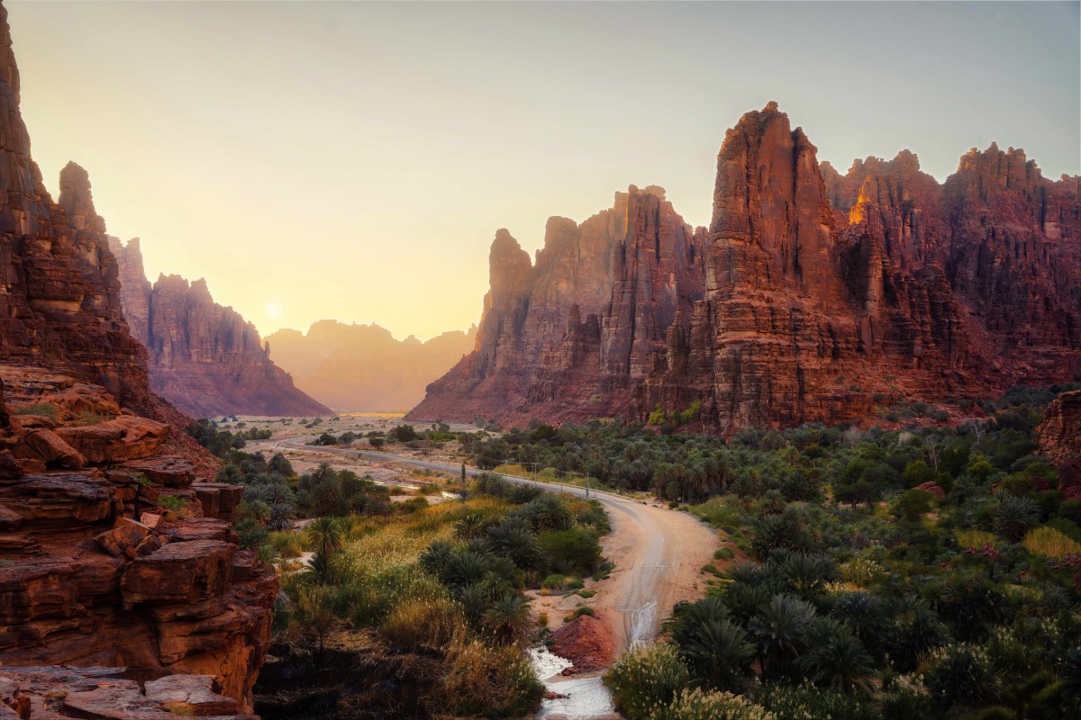 Feel your stress melt away as the sun sets in Wadi Al Disah