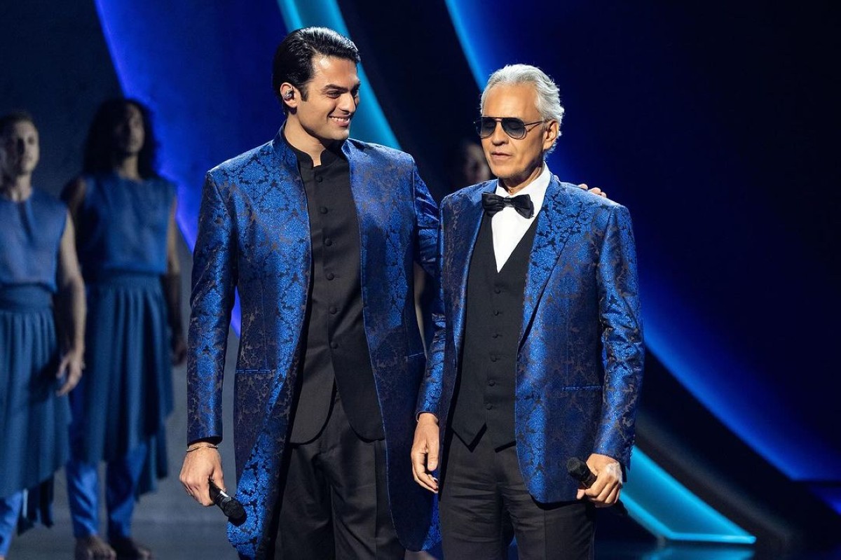 Andrea Bocelli and his son Matteo Bocelli 
