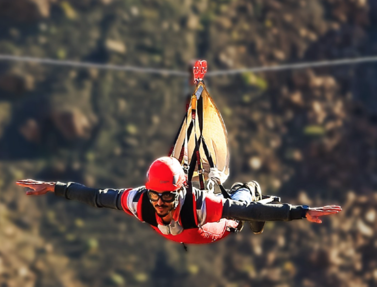 Take a thrilling ride through the air on a zipline at AlUla