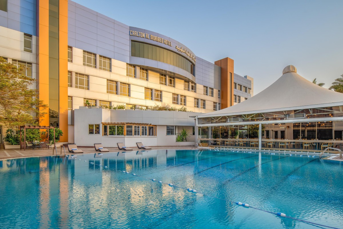 Take a refreshing dip in the pool at the Carlton Al Moaibed Hotel in Al Khobar.