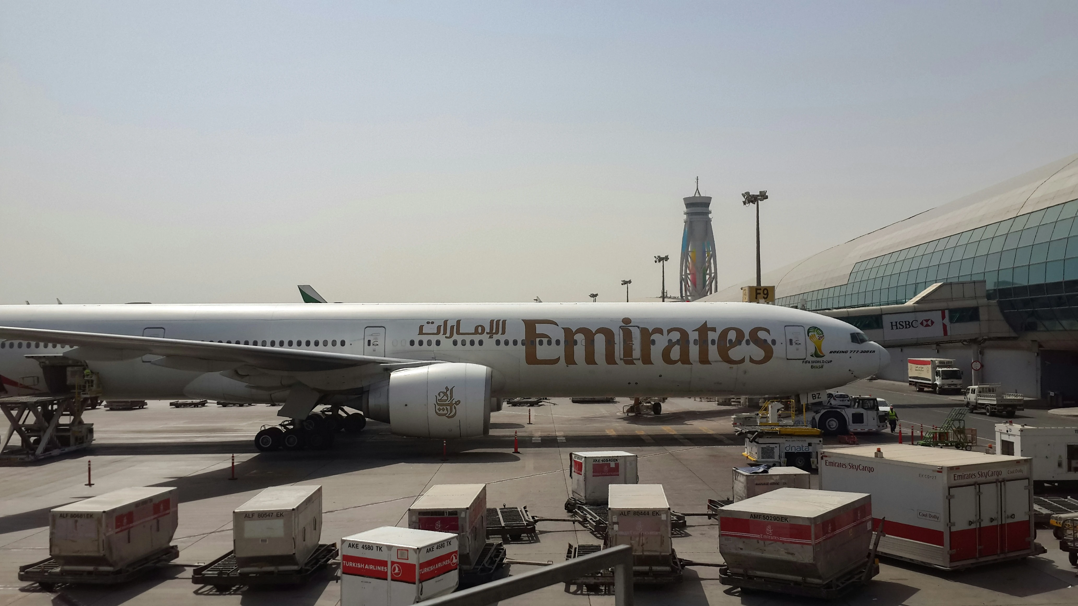 An Emirates plane at Dubai International airport. Unsplash