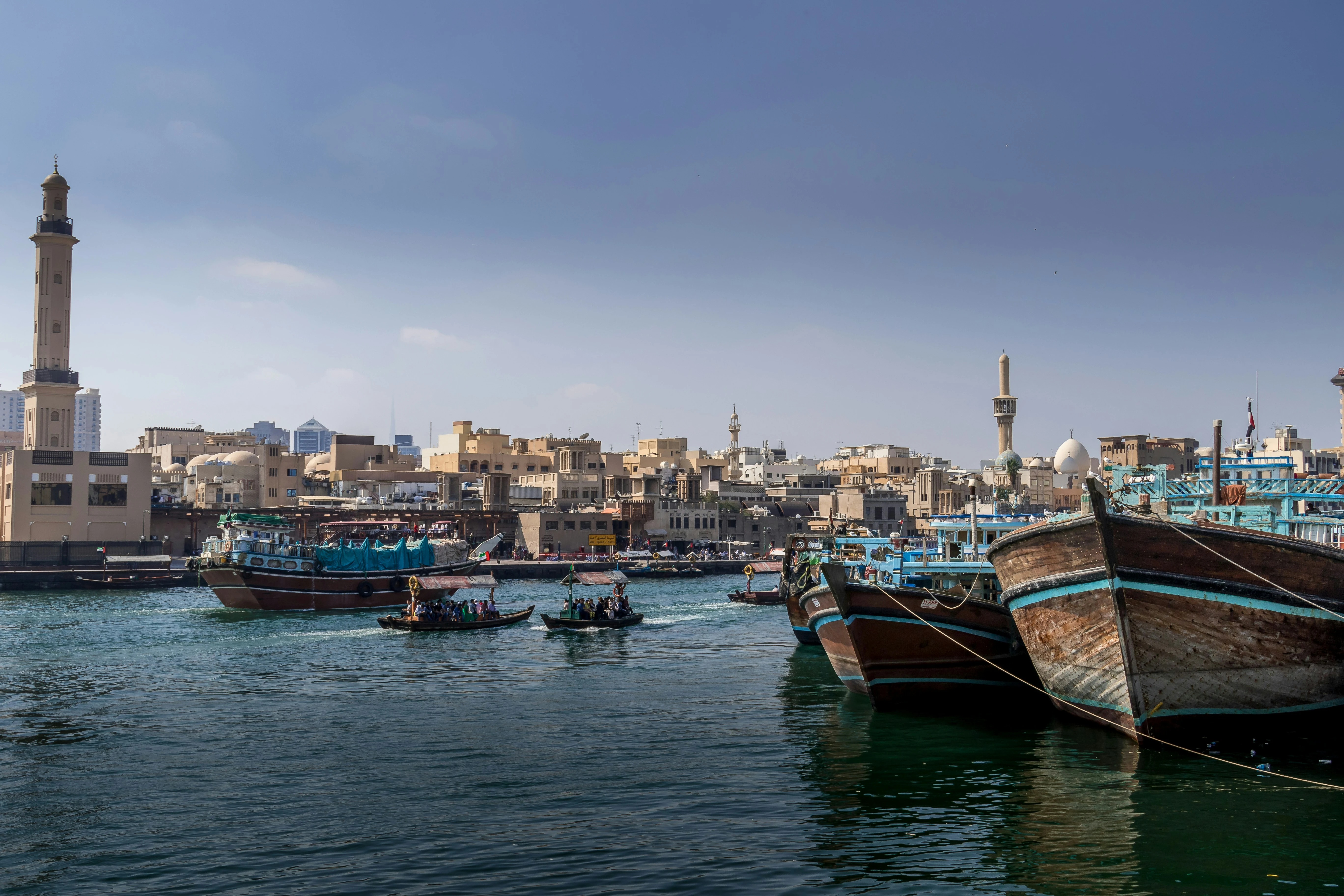 Abra boats in Dubai Creek. Unsplash