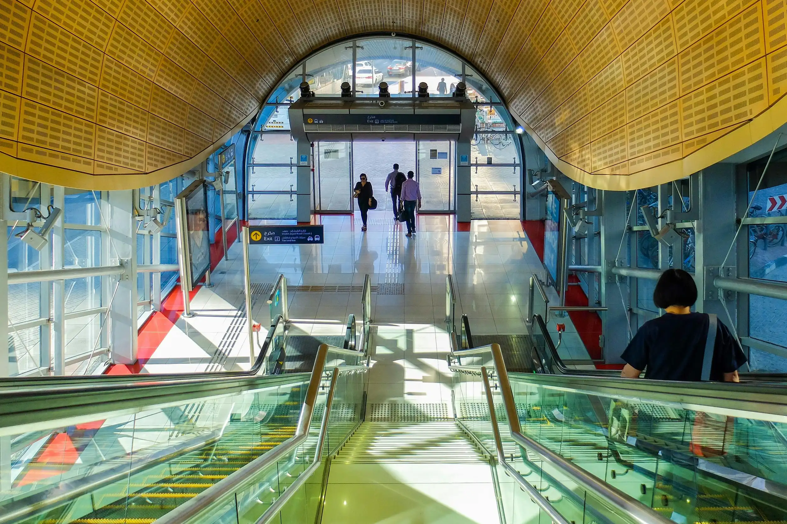 An escalator in the Dubai Metro. Pexels