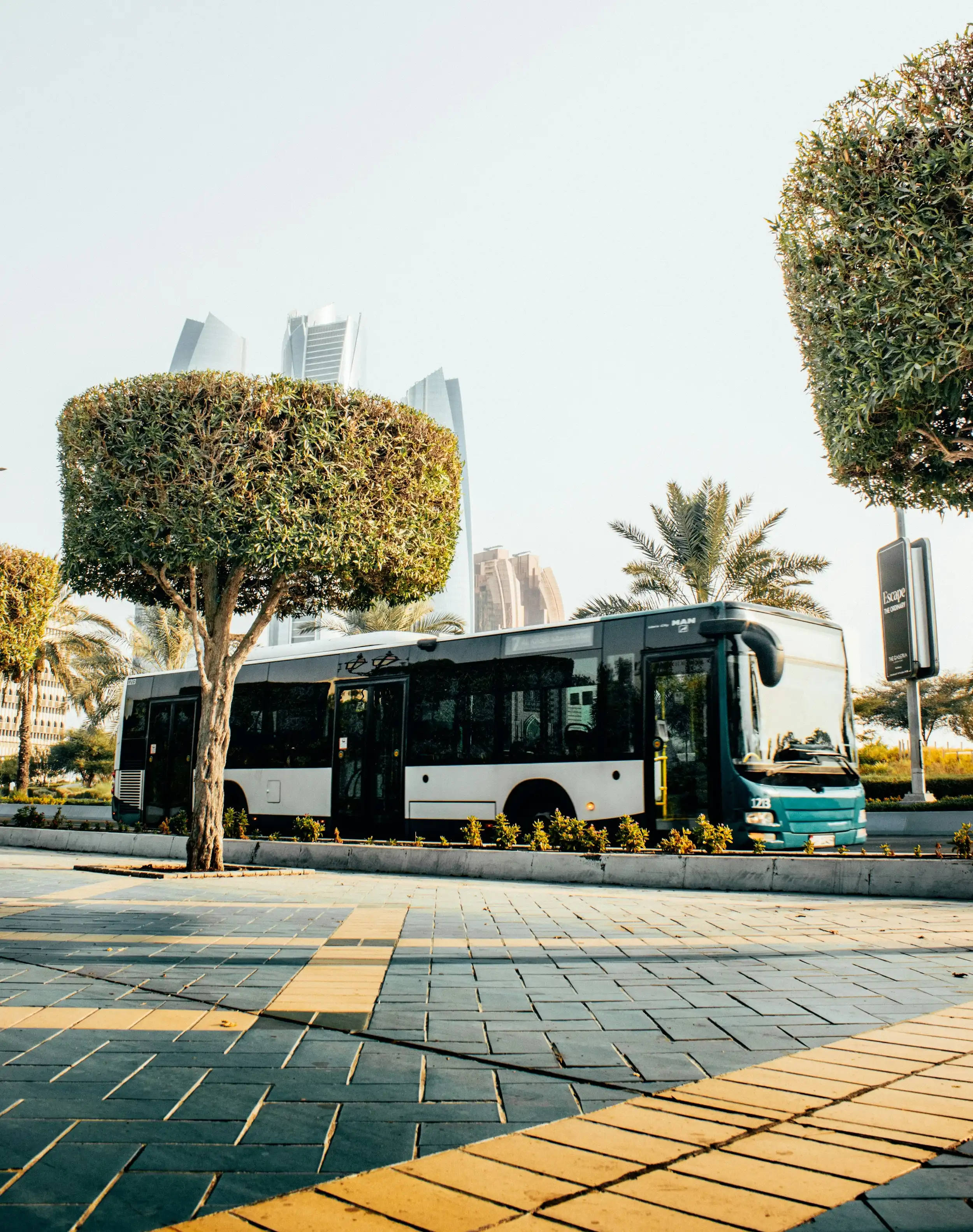 Taking the bus in Abu Dhabi. Unsplash