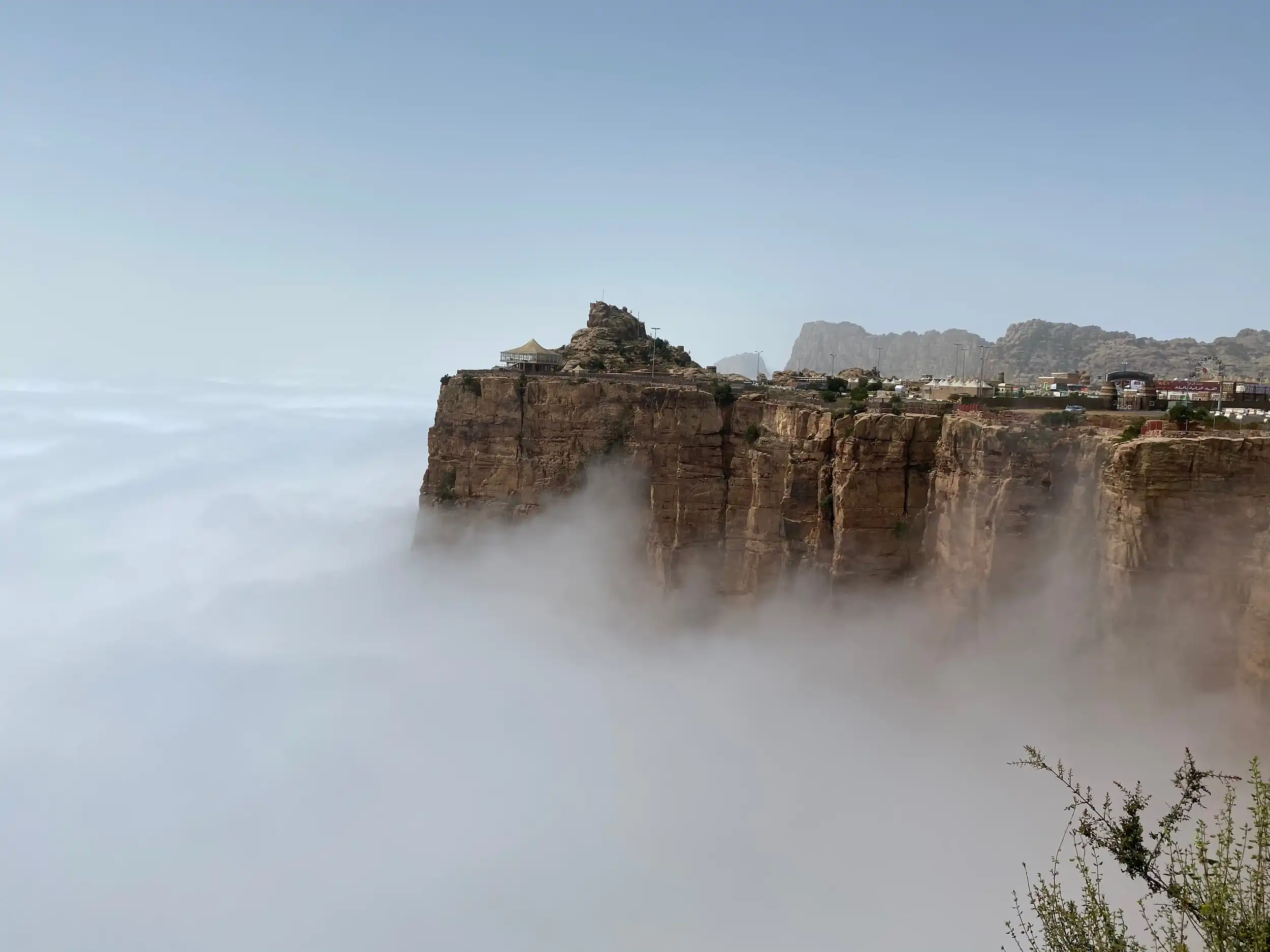 Mist shrouded mountains in Abha