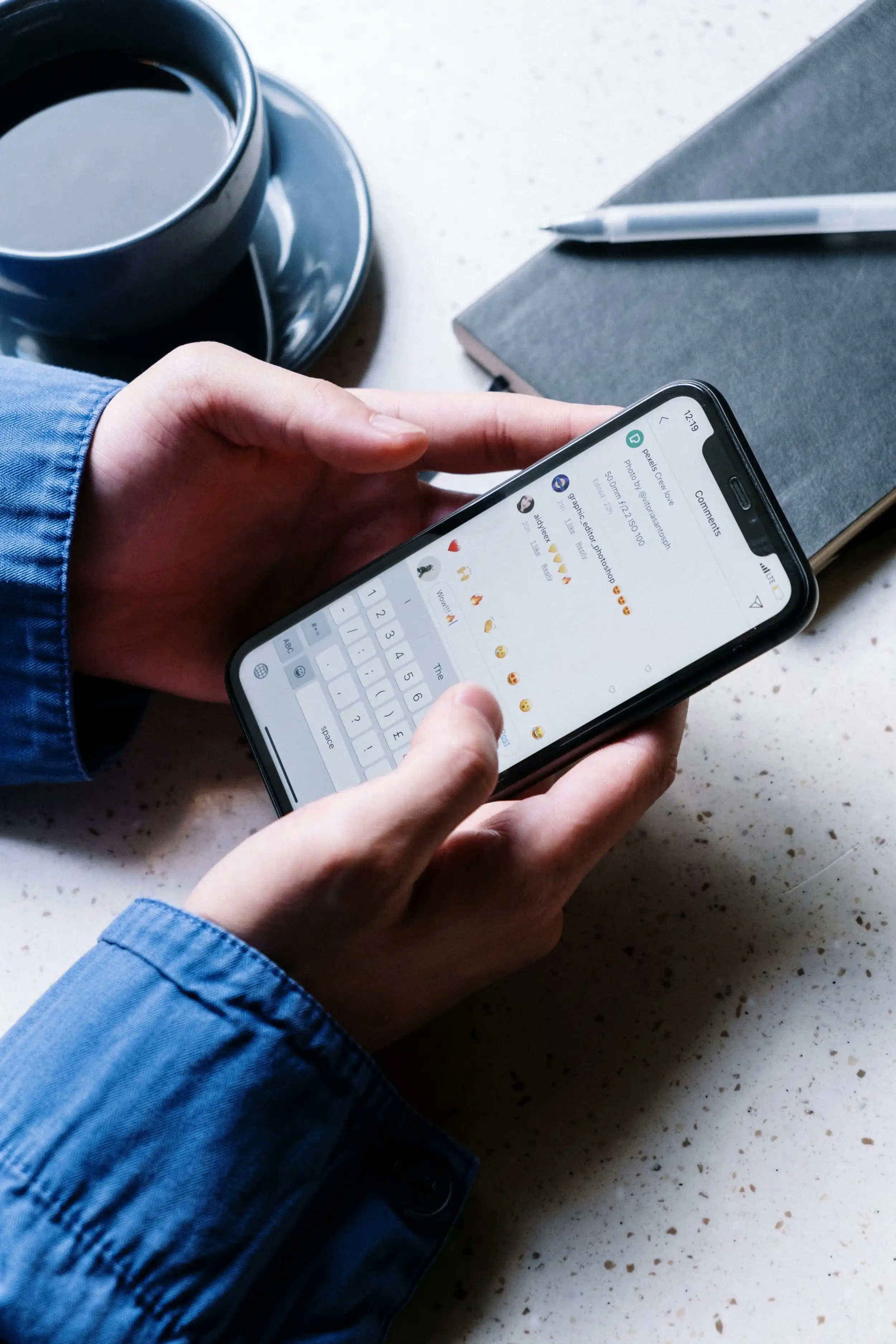 Keep it clean when it comes to language and emojis. Pexels