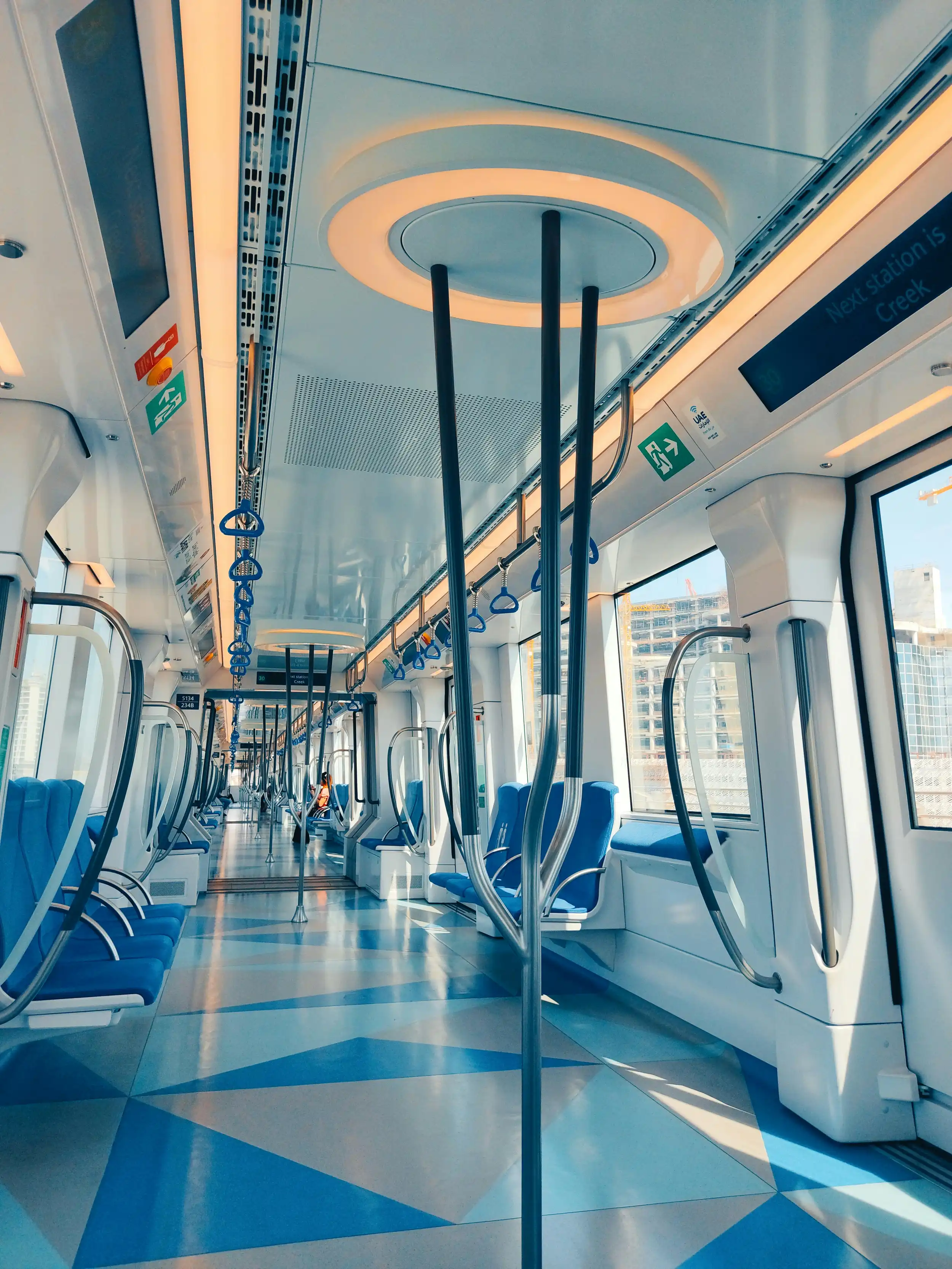 Clean, modern interior of the metro. Pexels