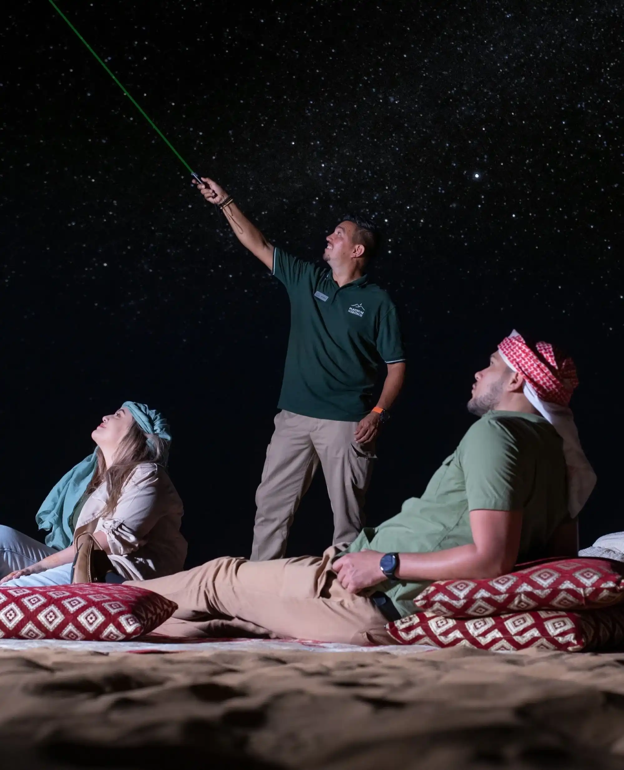 Stargazing in the desert at night