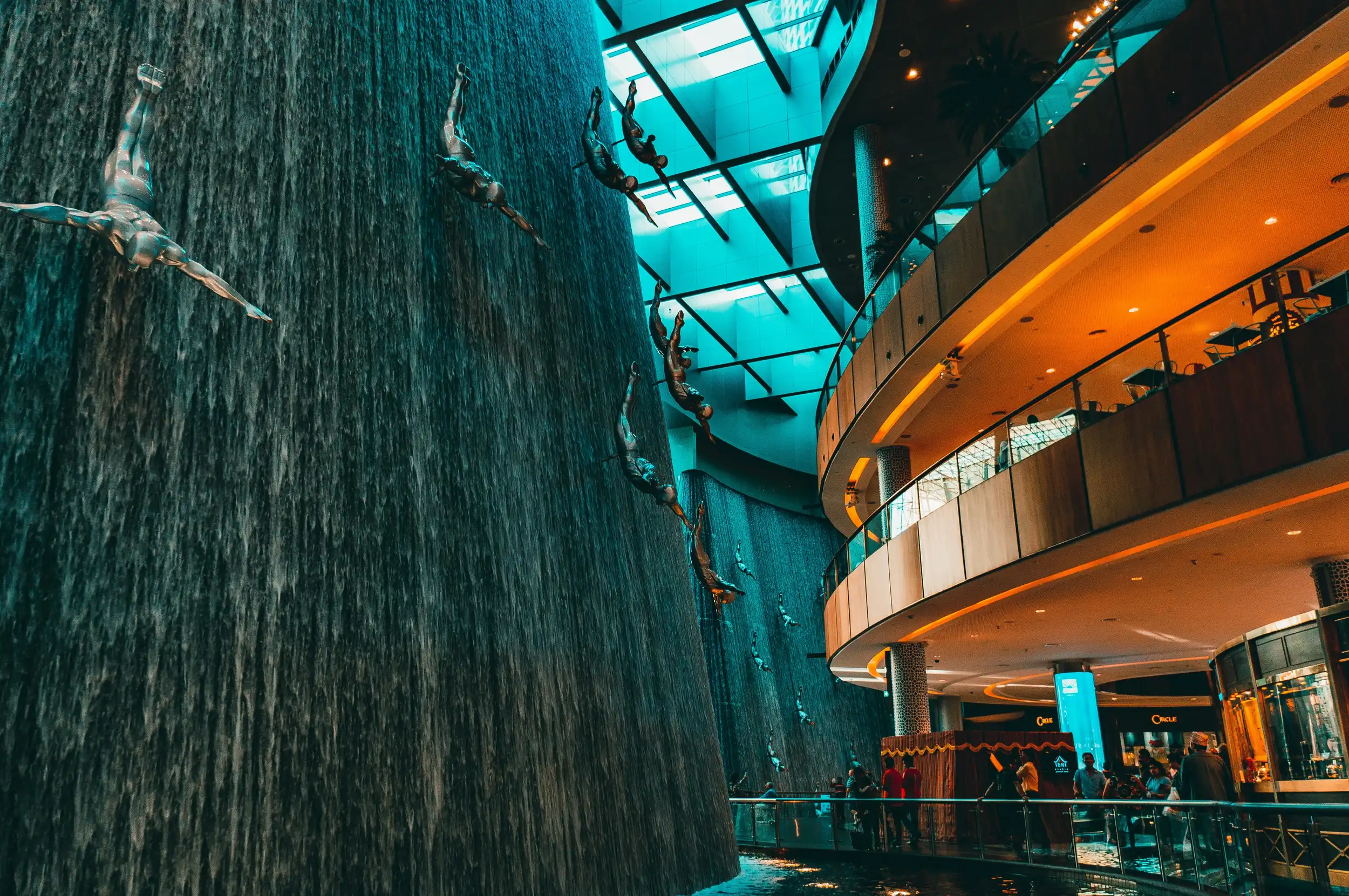 Waterfall inside Dubai Mall. Unsplash