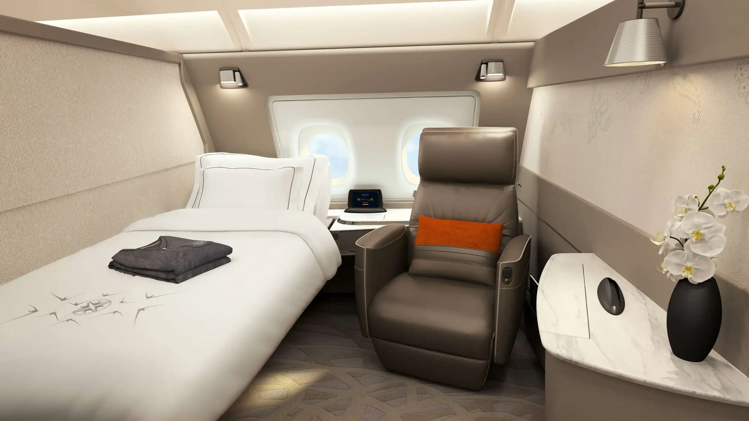 First Class suite on Singapore Airlines