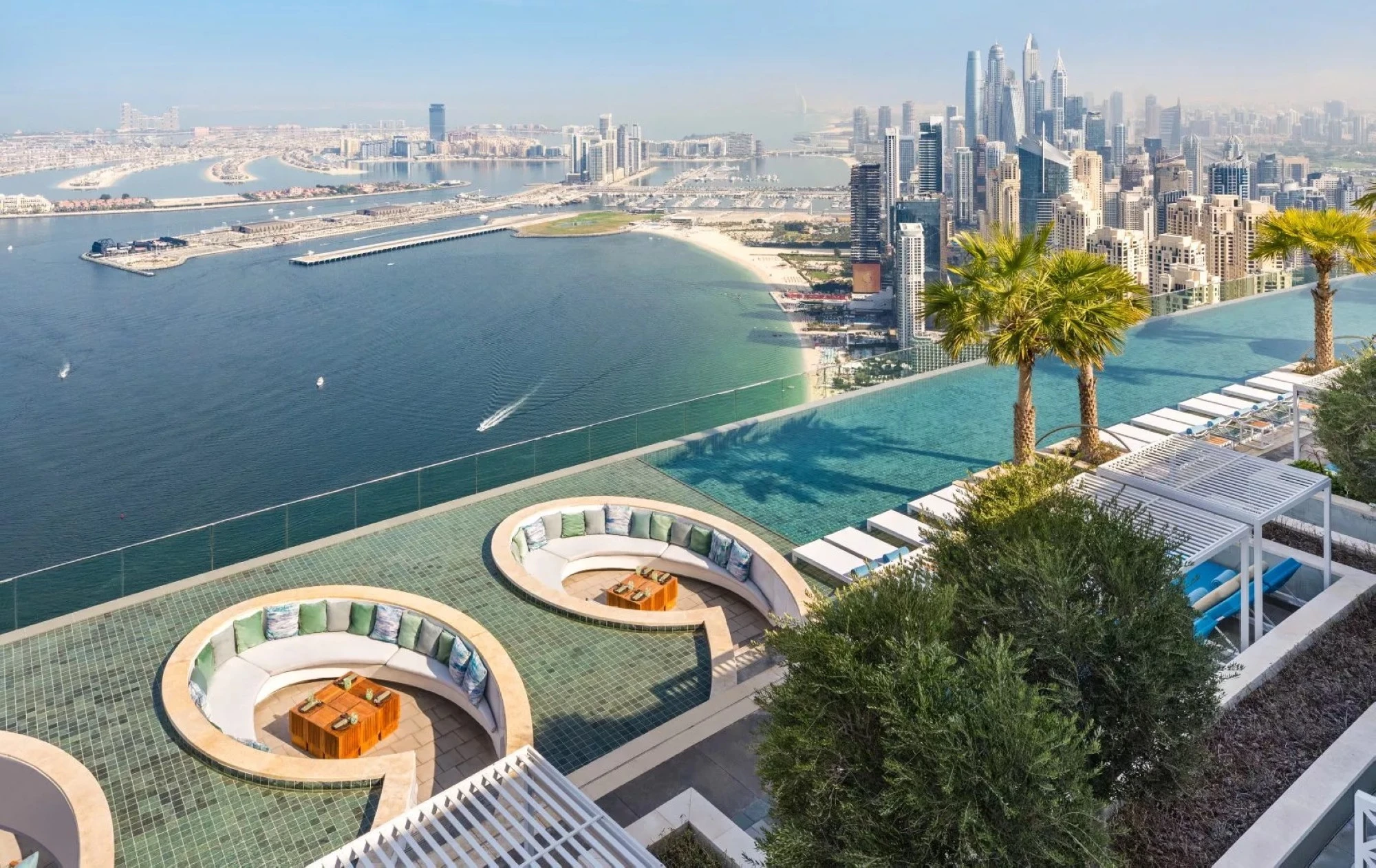 The rooftop infinity pool at the Address Beach Resort in Dubai