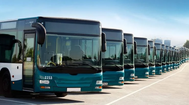 Buses in Abu Dhabi.