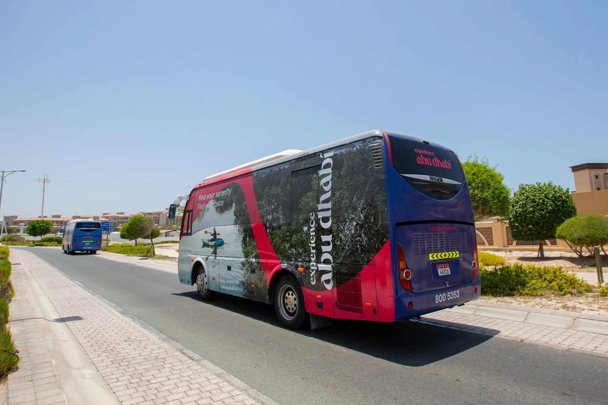 The free shuttle bus in Abu Dhabi.