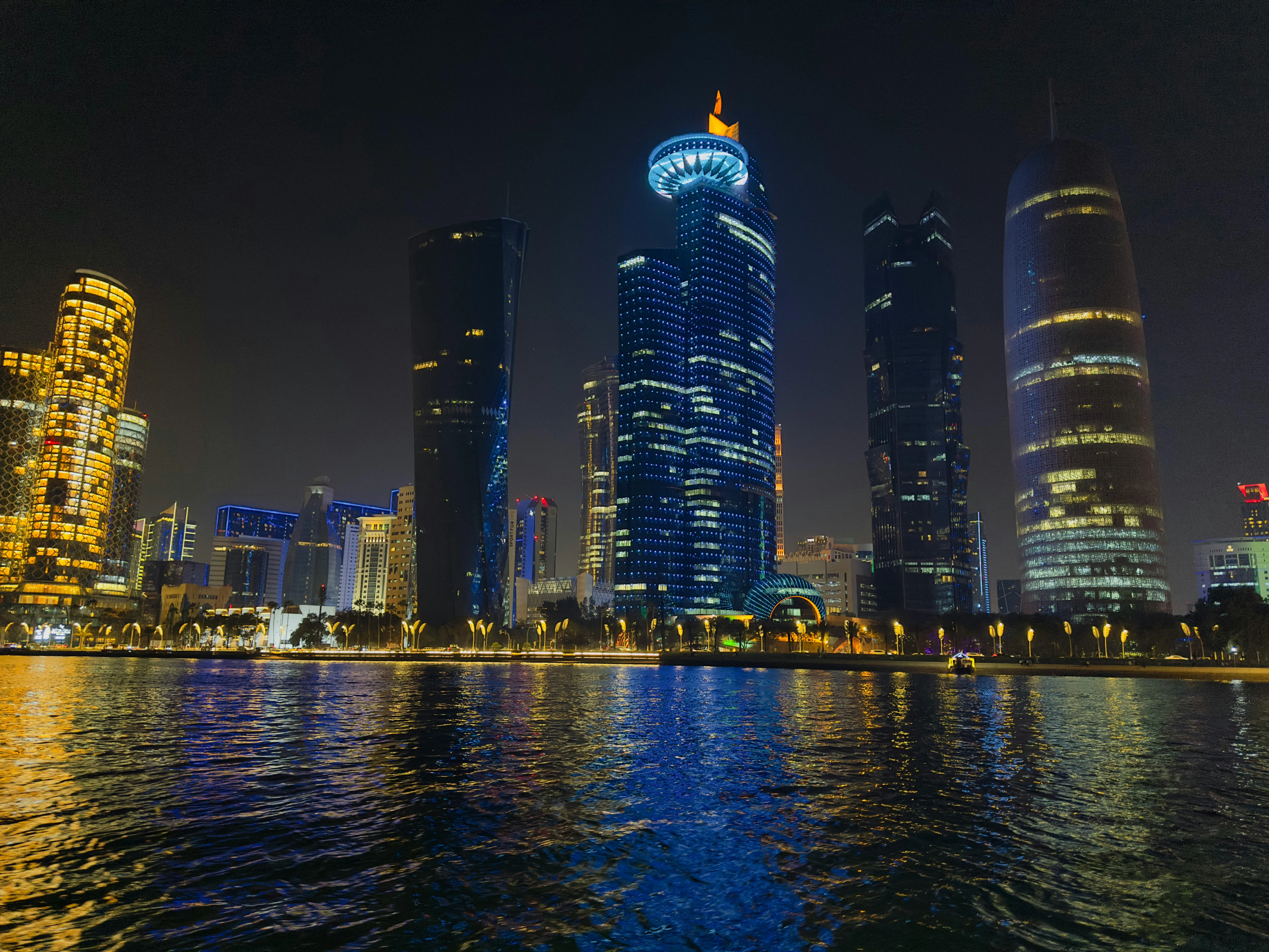 Doha Corniche at night. Pexels