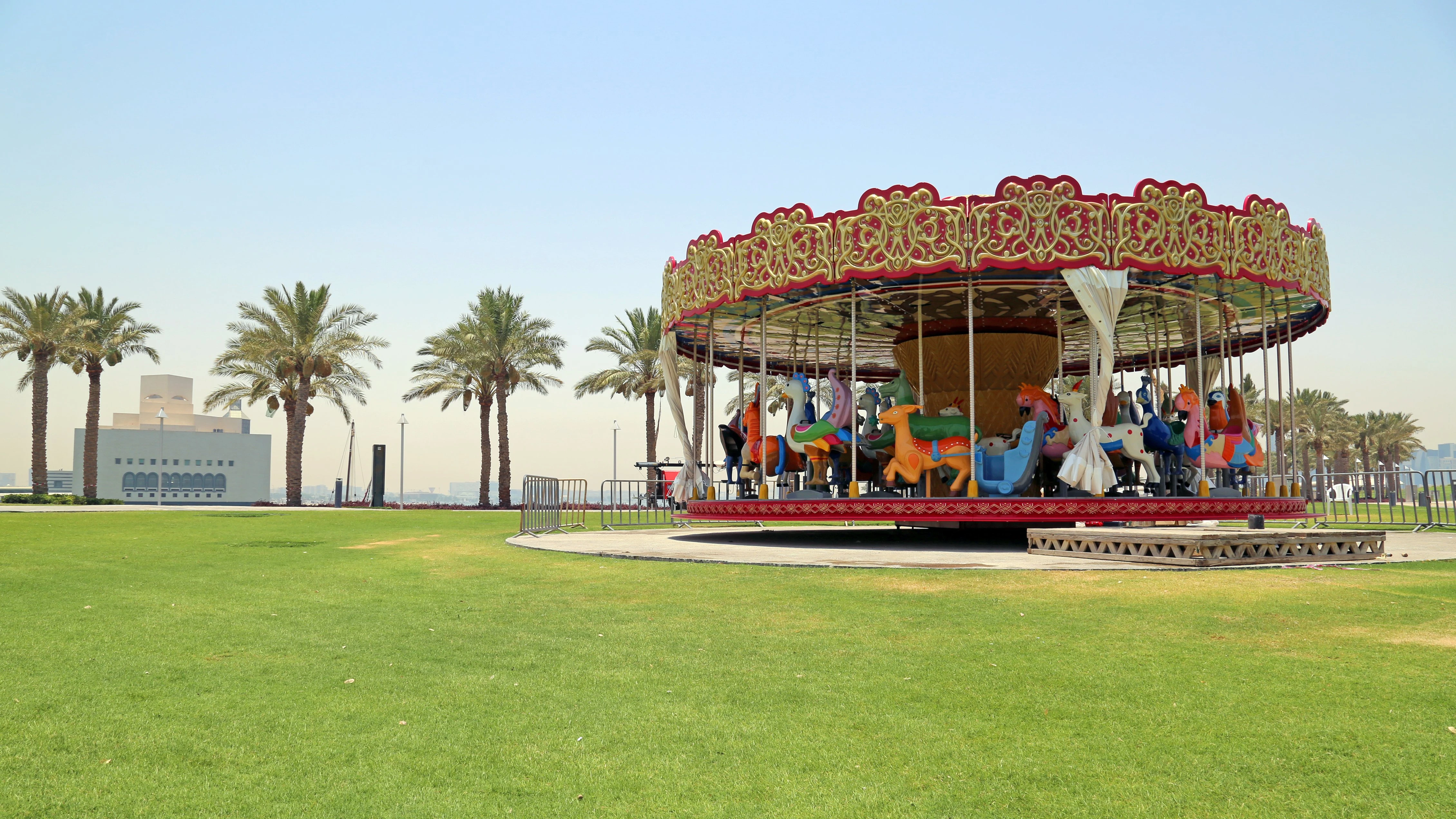 Carousel in the park of the Museum of Islamic Art