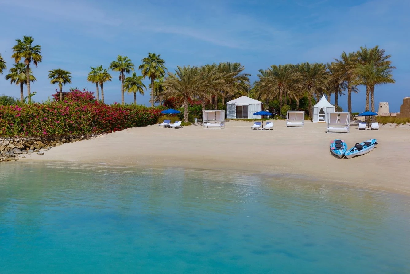 The private beach at the Ritz-Carlton Bahrain.