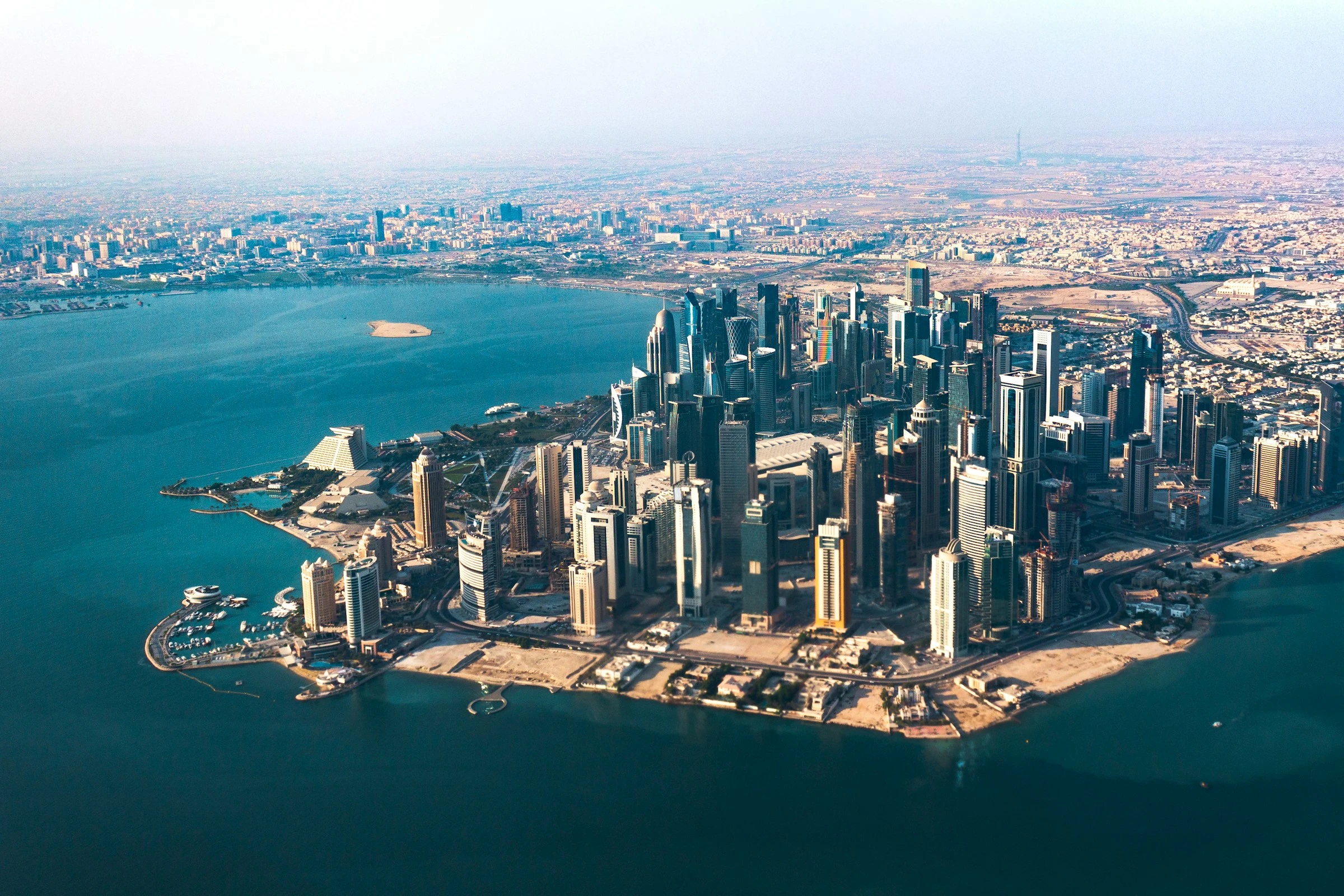 Aerial view of Doha's skyline. Unsplash