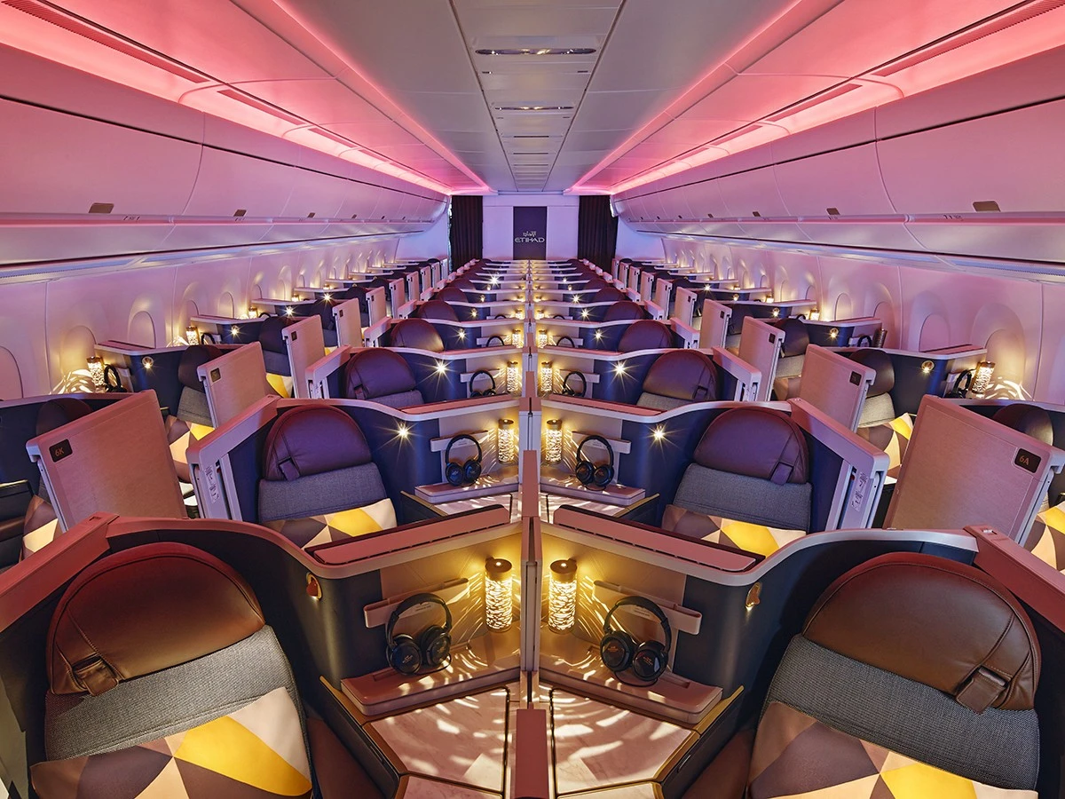 Business class cabin for Etihad Airways