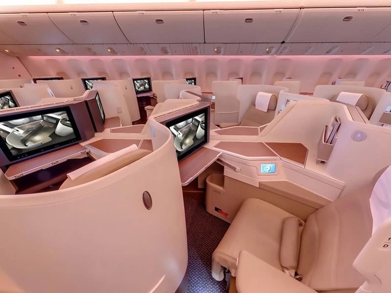 Business class cabin on Saudia