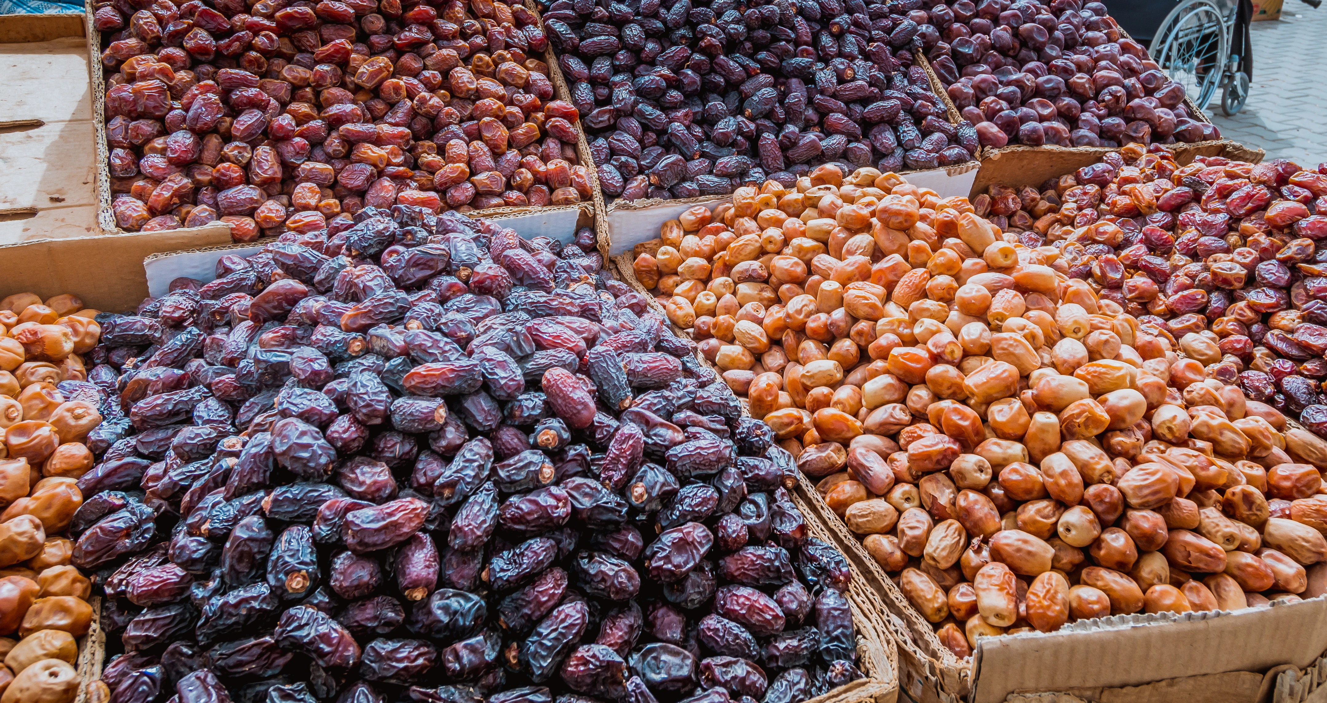 Dates for sale at a market in Saudi Arabia