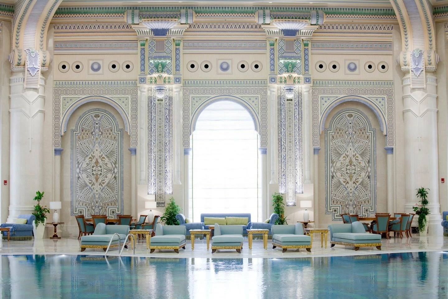 The palatial pool at the Ritz-Carlton Spa in Riyadh is not to be missed