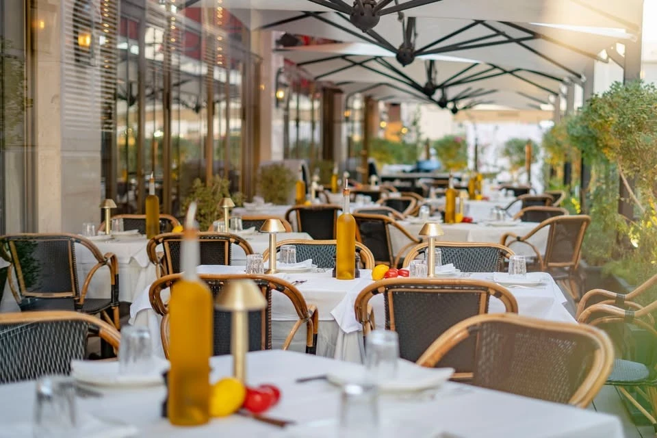 Outside tables at La Petite Maison (LPM)