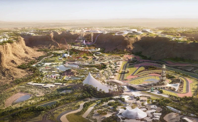 Aerial view of Qiddiya City.