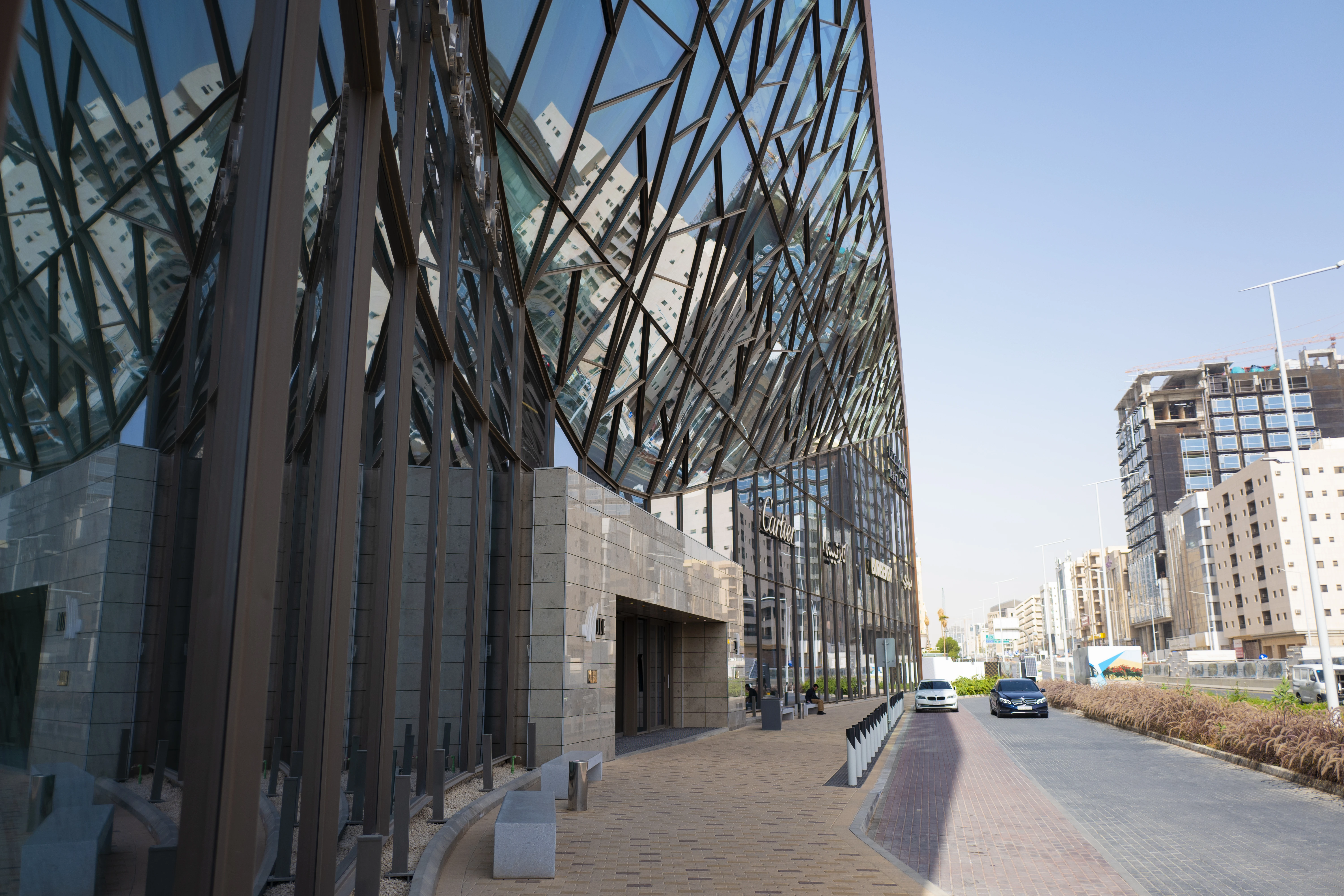 Exterior view of the modern Al Faisaliah Mall in Riyadh. STA