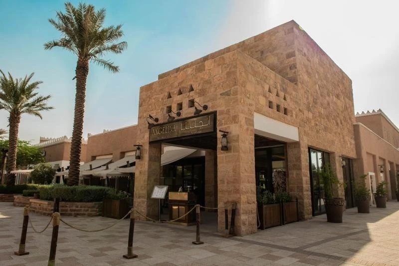 The exterior of Angelina's at Bujairi Terrace