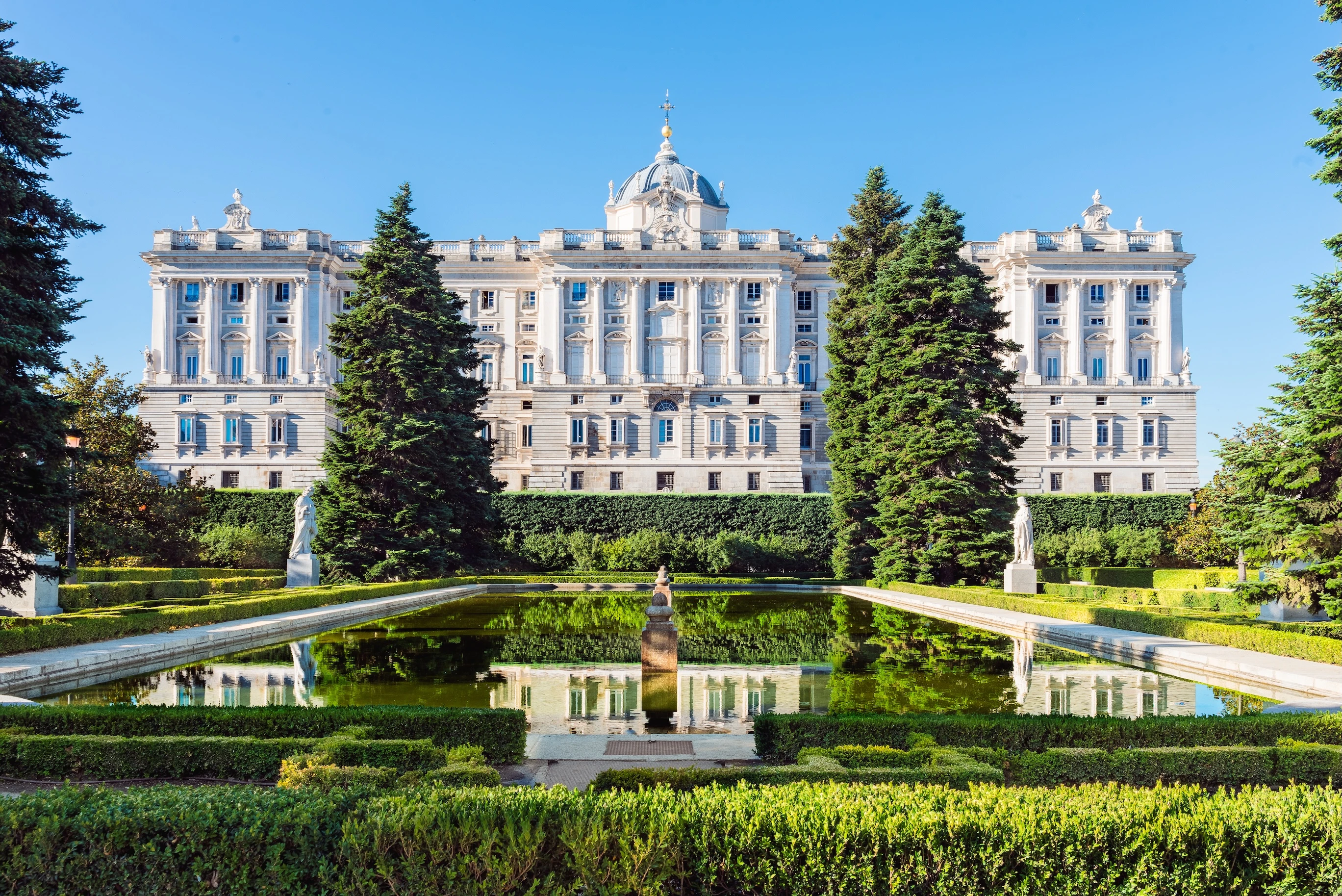 Royal Palace in Madrid, viewed from the Sabatini Gardens