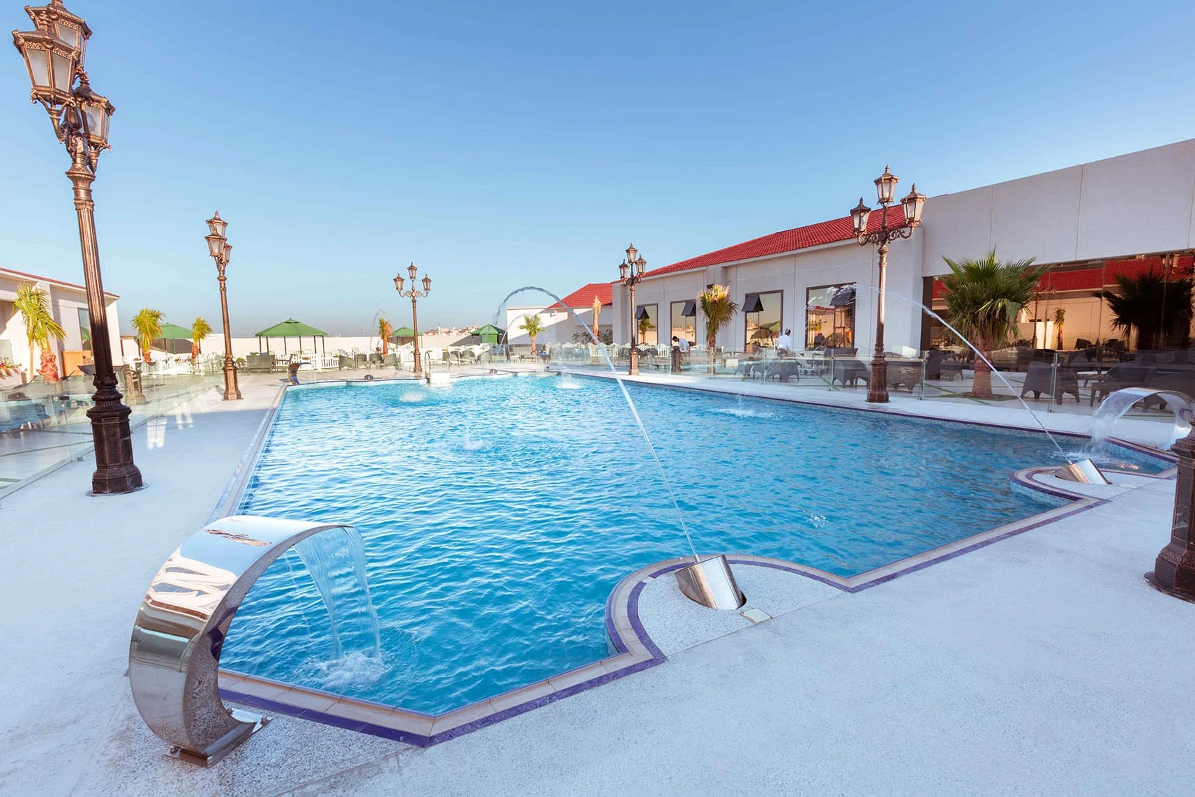 The pool at Iridium Hotel in Taif.