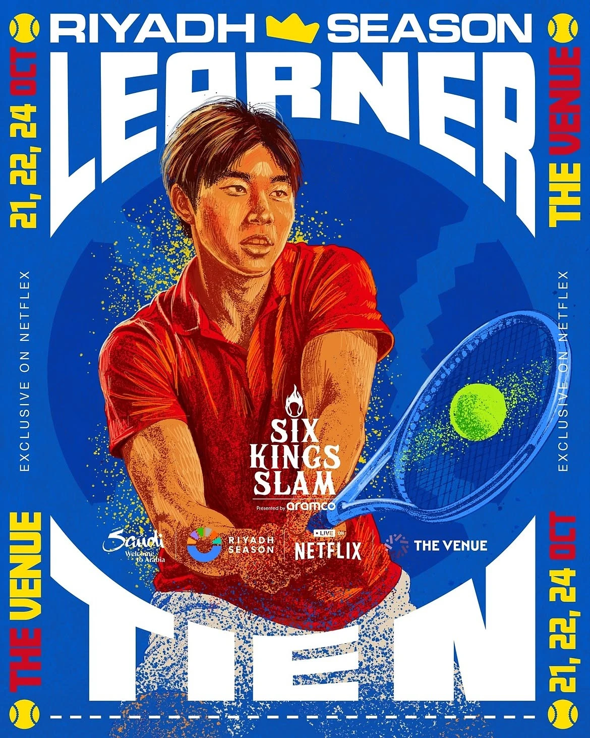 American rising star Learner Tien will step in to replace the injured Jannik Sinner at Riyadh's Six Kings Slam